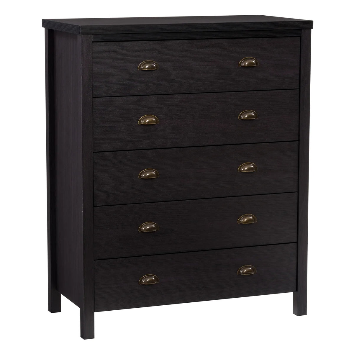 Black 5 Drawer Engineered Wood Dresser E35295