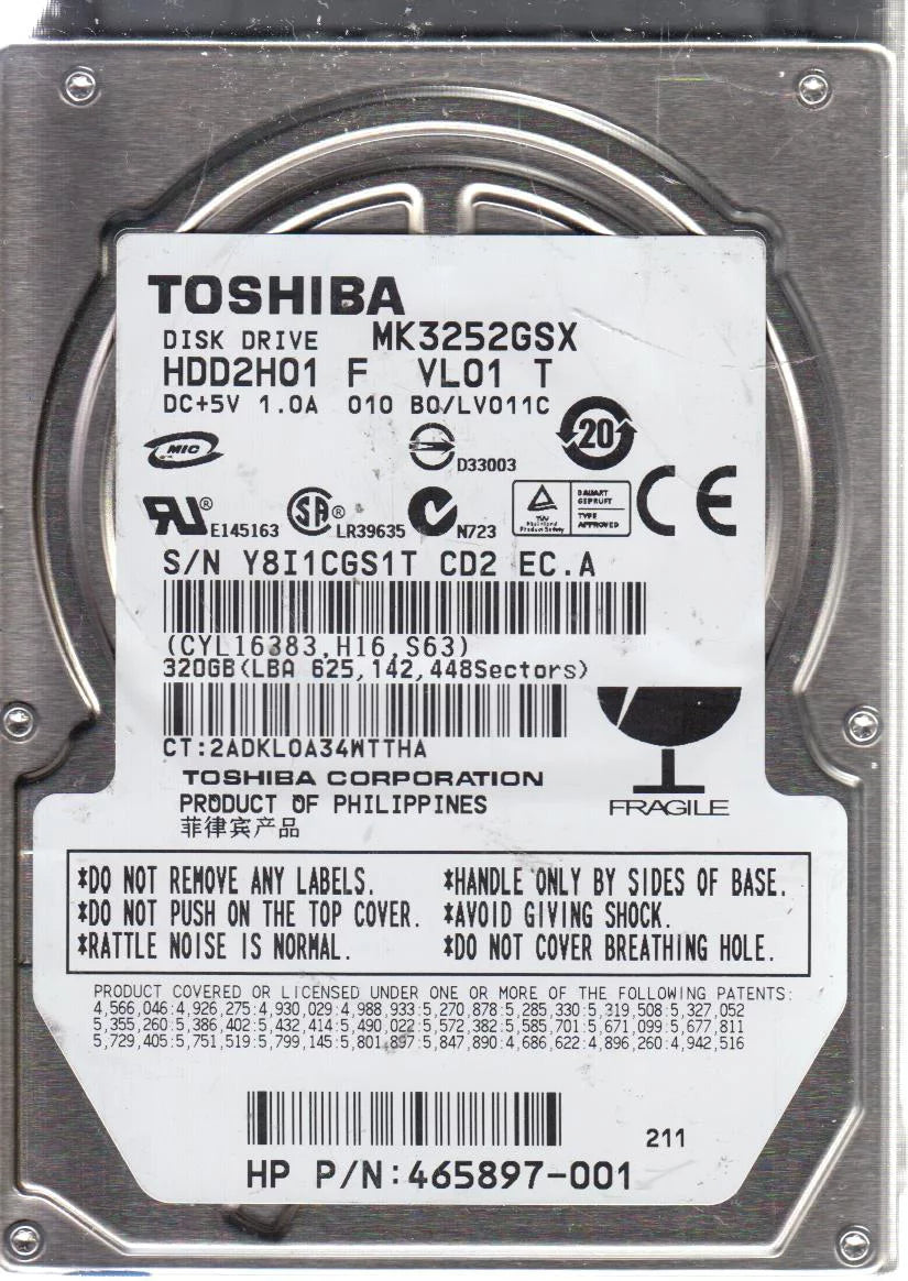 320GB SATA 2.5 Hard Drive Y63716