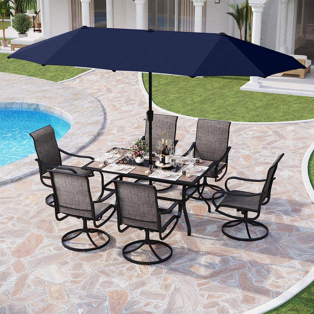 Patio Dining Set with Umbrella 6 Person A83789
