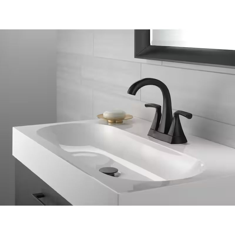 2-Handle Centerset Bathroom Faucet in Matte Black F6678