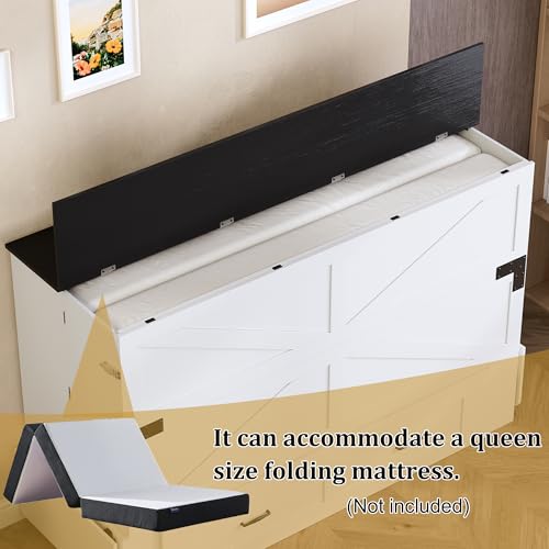 Queen Murphy Bed with Storage and Charging Station I3811