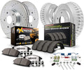 Front and Rear Carbon Fiber Ceramic Brake Kit with Drilled Slotted Brake Drums D513524