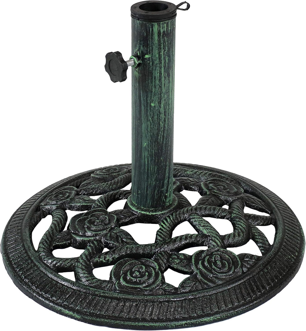 Black Cast Iron Patio Umbrella Base Stand W4662