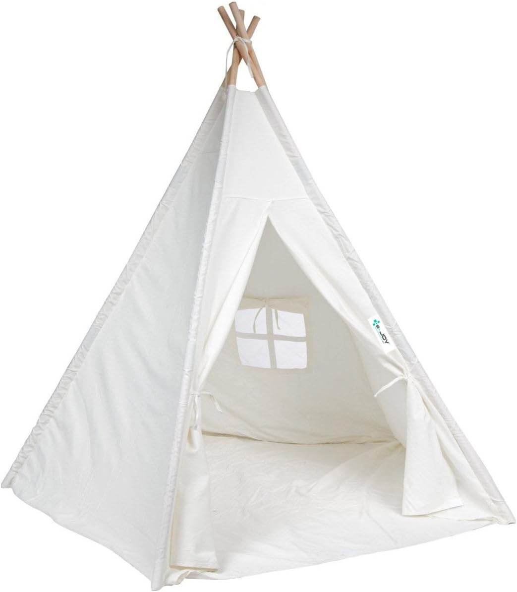 6' Indoor Canvas Teepee Play Tent with Carry Case with Mat with Light Pack of 2 V8469