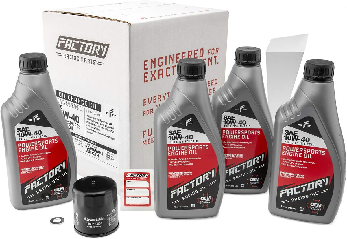 SAE 10W-40 Full Synthetic Oil Change Kit, 4 Quarts of Oil, 1 Filter, 1 Crush Washer, 1 Funnel, Pack of 2 I140422