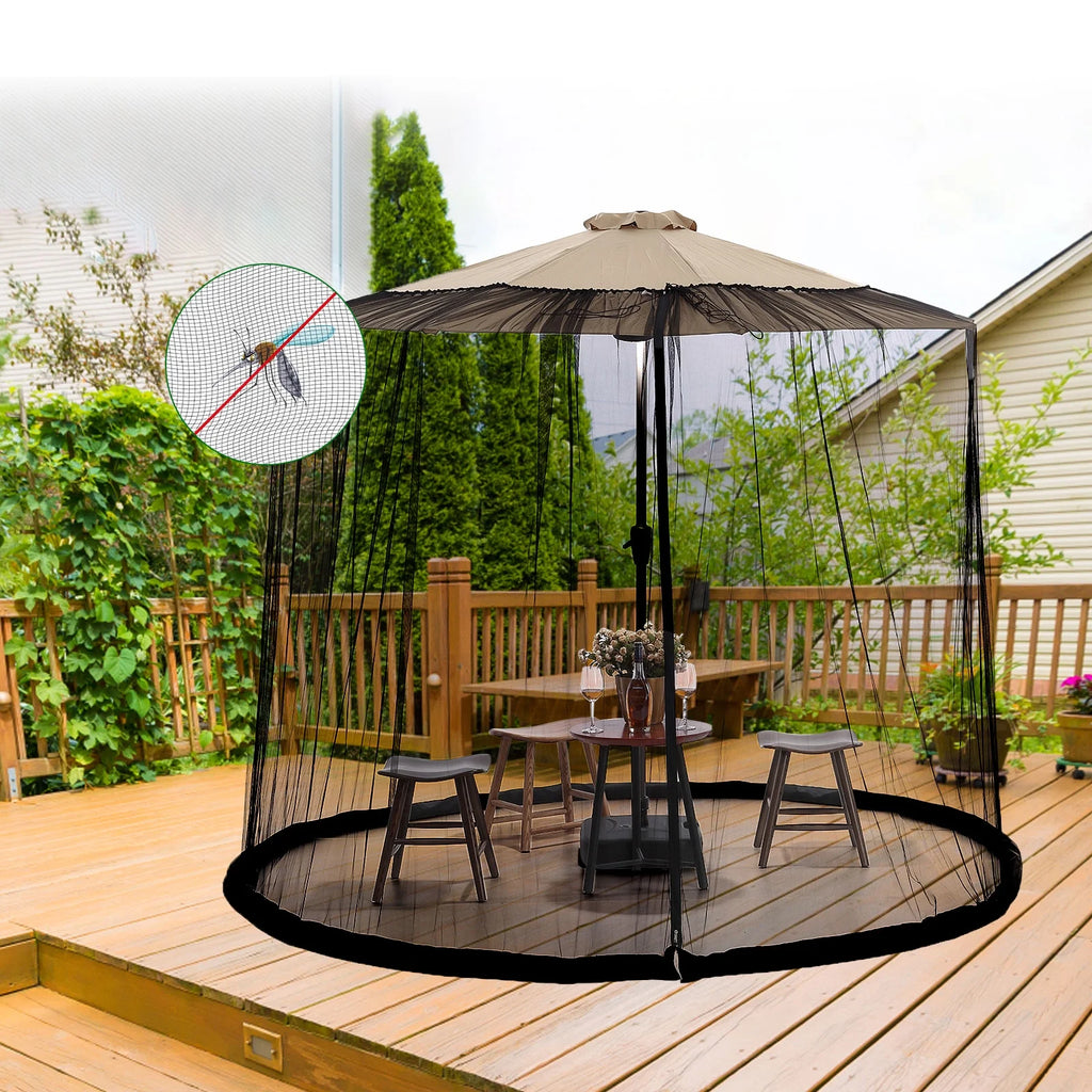 Patio Umbrella Table Mesh Screen Cover with Zipper K994040