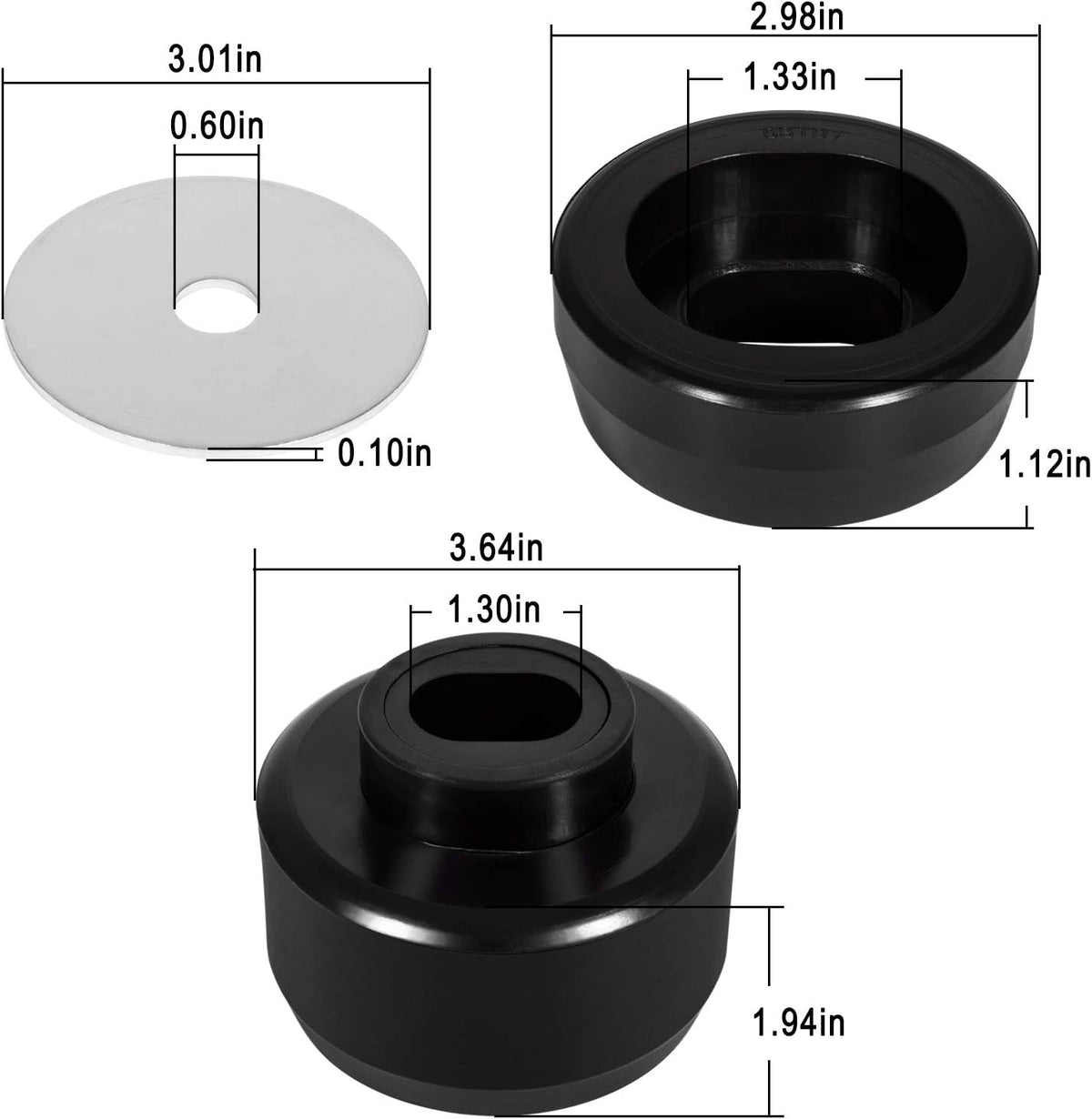 24Pcs Black Polyurethane Body and Cab Mount Bushing Kit V539279