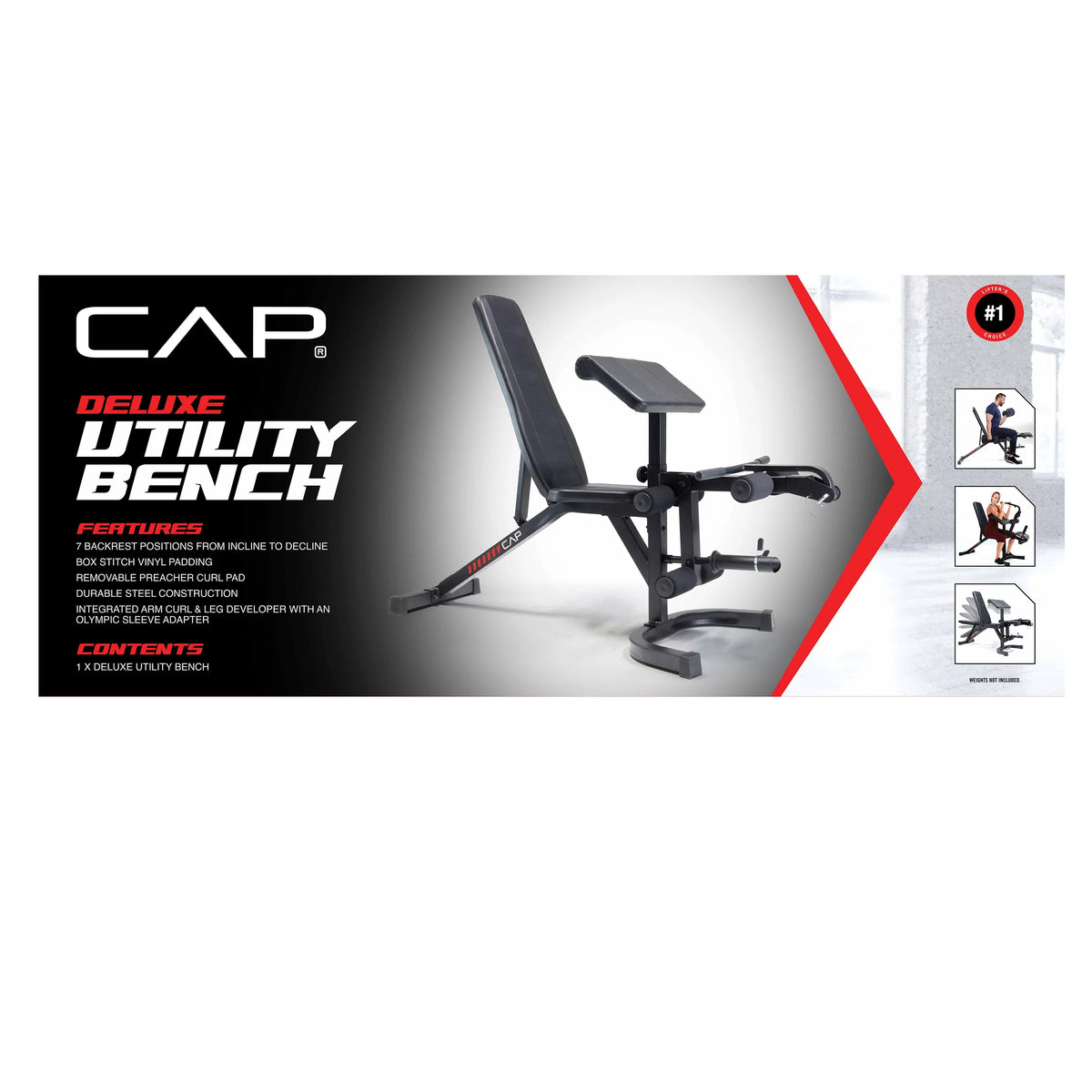 Adjustable Utility Weight Bench with Preacher Curl and Leg Press Attachment T70887