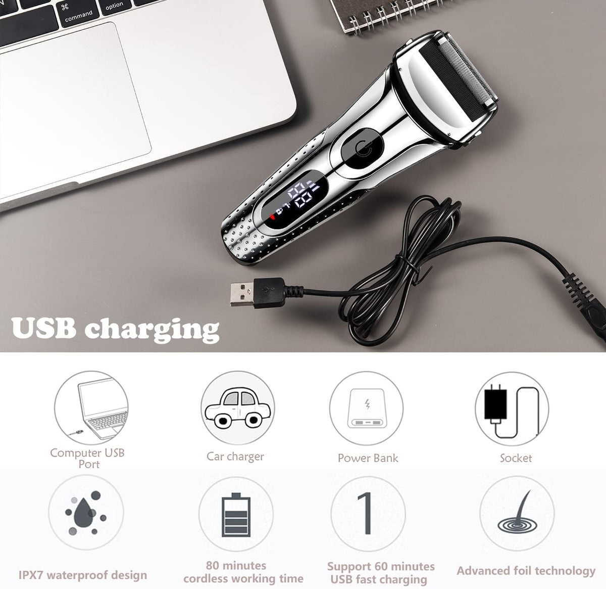 Silver Electric Foil Shaver, Pack of 2 M21388