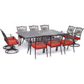 11-Piece Outdoor Dining Set with Cast-Top Table and Chairs V74932