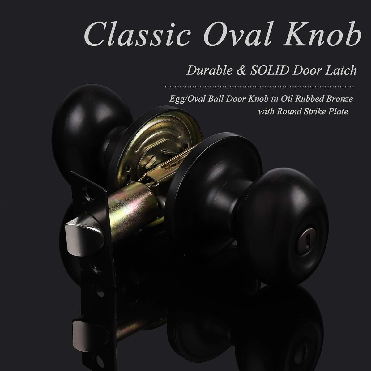 6 Packs Oil Rubbed Bronze Privacy Door Knobs with Lock S379855