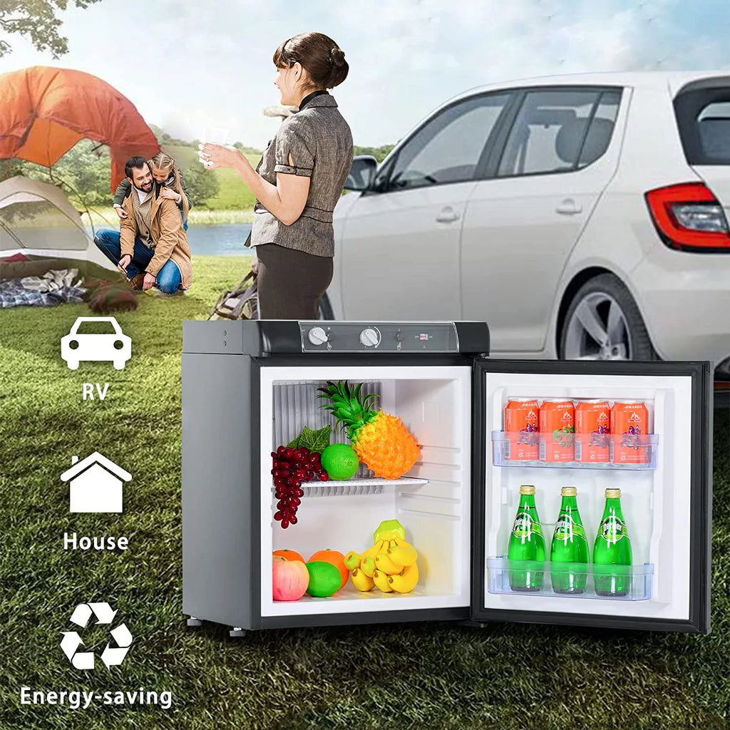 3 Way Propane RV Refrigerator 1.4 Cu.ft Compact Camper Fridge B1407