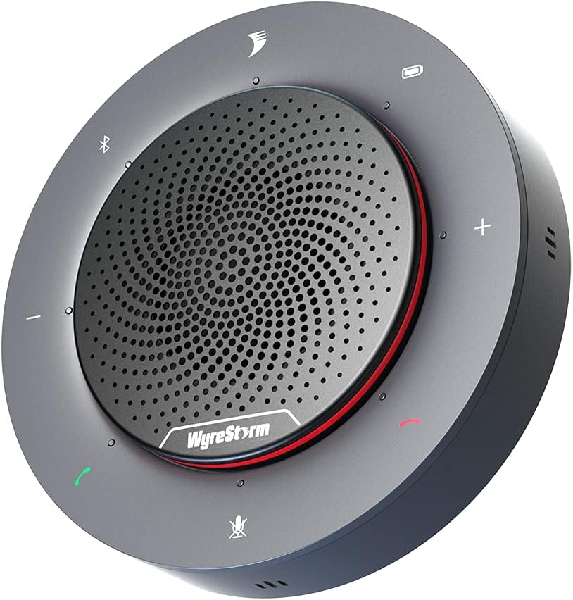 Portable USB & Bluetooth Conference Speaker with 4 Noise-canceling Mics W228863