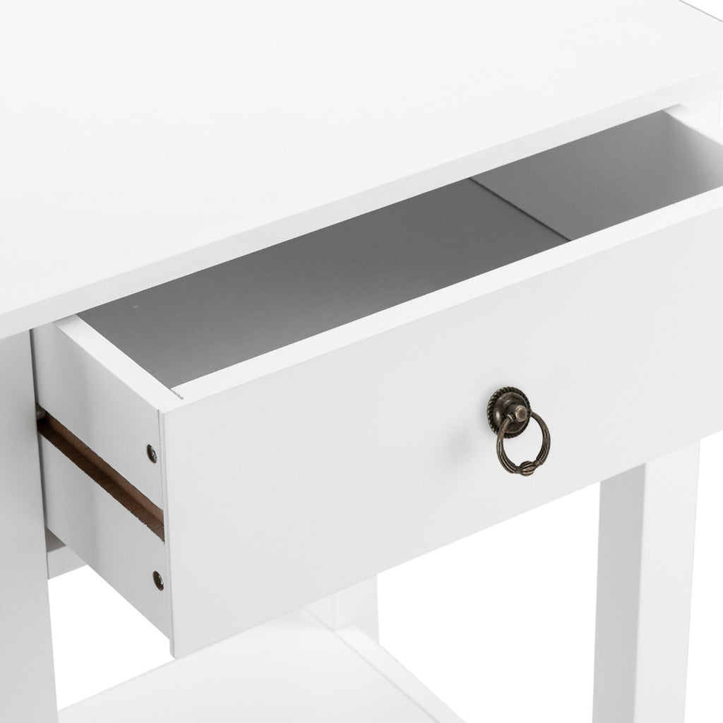 White Wooden Nightstand Q158691