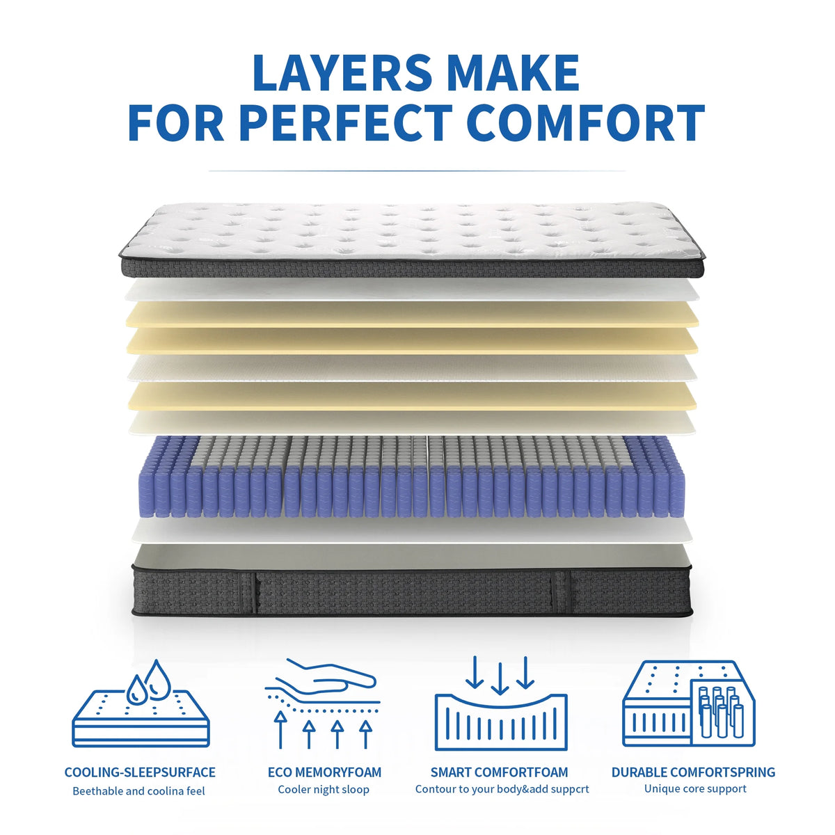 12 inch Full Size Gel Memory Foam Hybrid Mattress X117520