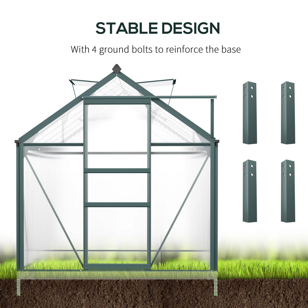 6' x 10' x 7' Polycarbonate Walk-in Greenhouse P218971