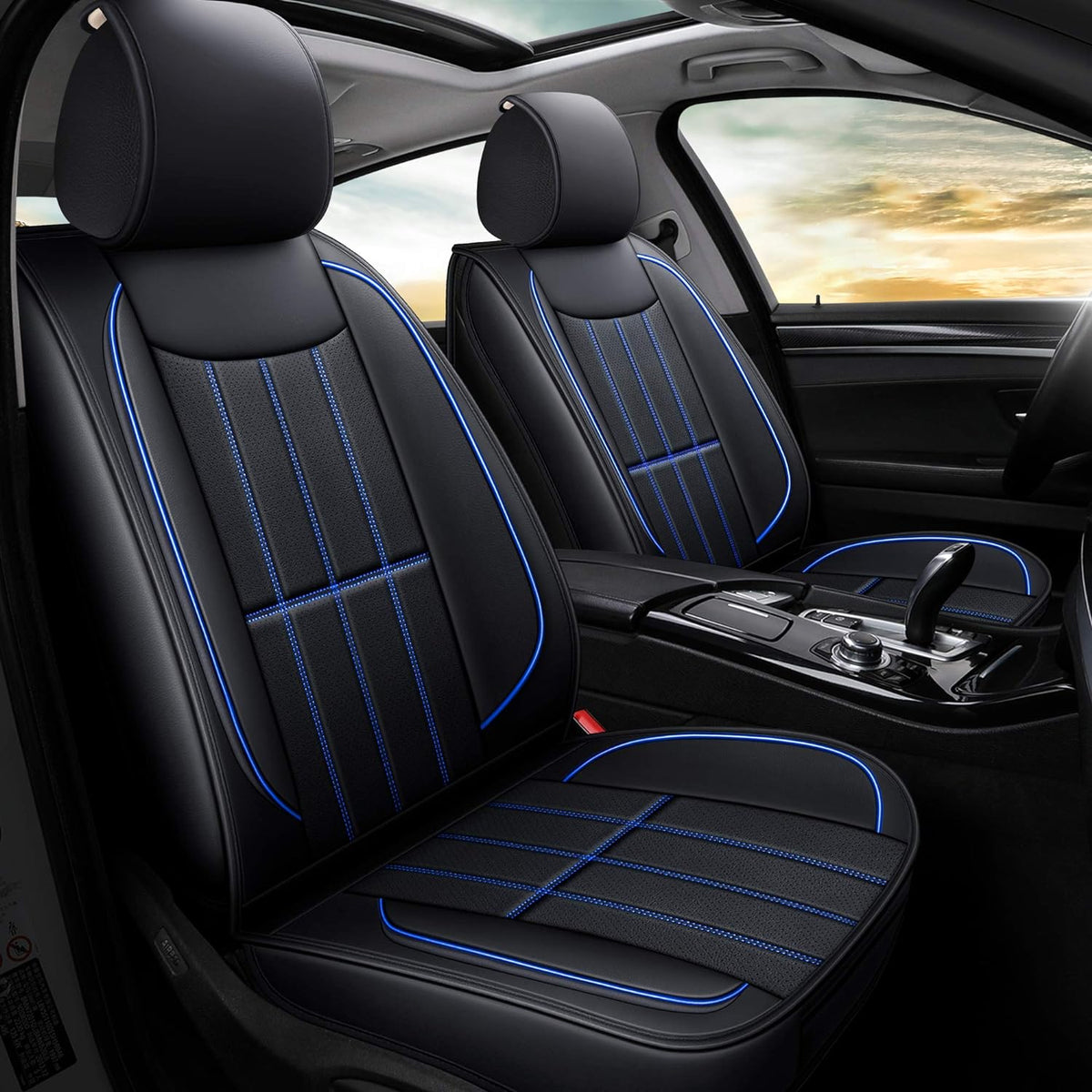 Leather Car Seat Covers, Universal Non-Slip Waterproof Full Set R51520
