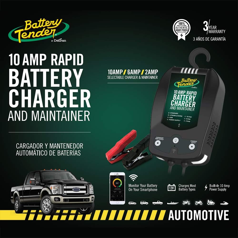 12 Volt 10 AMP Selectable Chemistry Battery Charger and Maintainer with WiFi Q732959