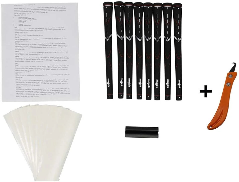 Midsize Black Golf Grips with Grip Tape and Instructions H64282