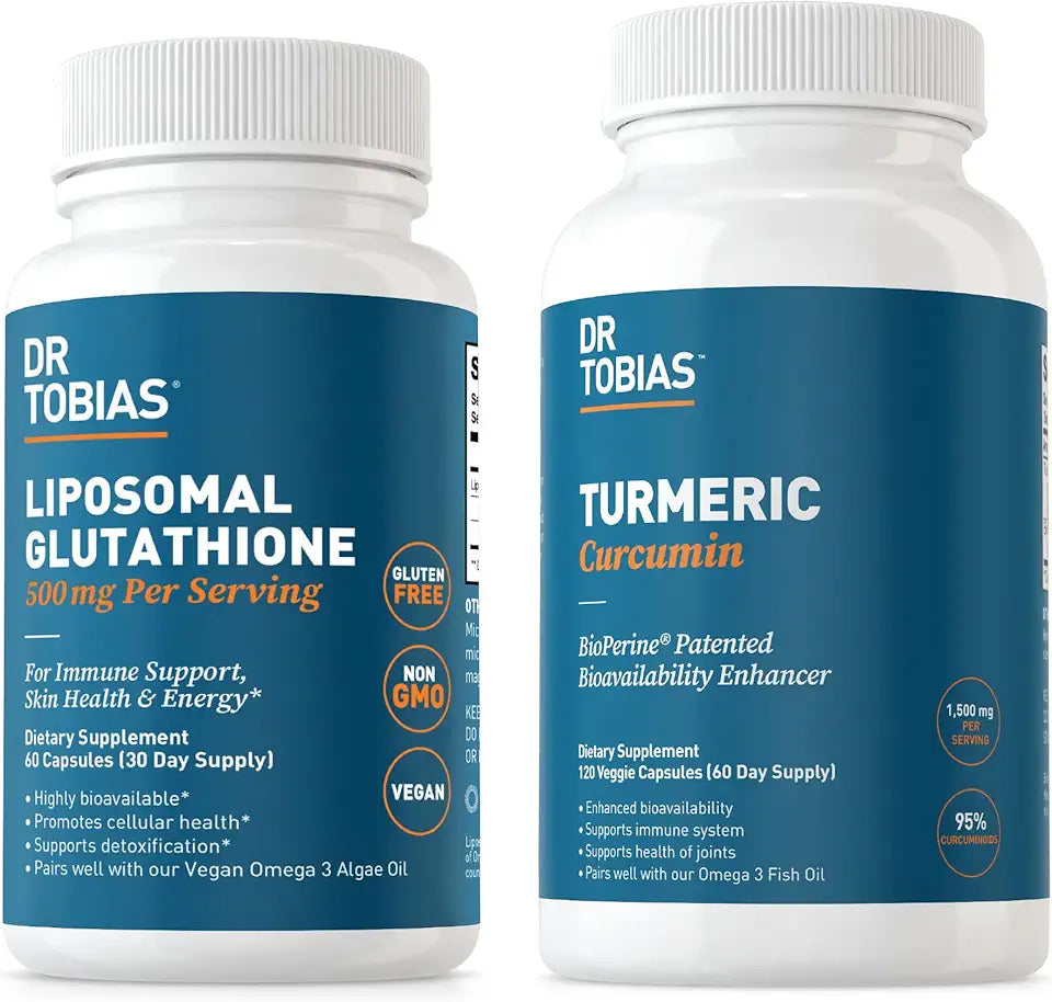 Turmeric Curcumin and Liposomal Glutathione Vegan Non-GMO E516279