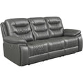 Charcoal Tufted Faux Leather Power Sofa T65386