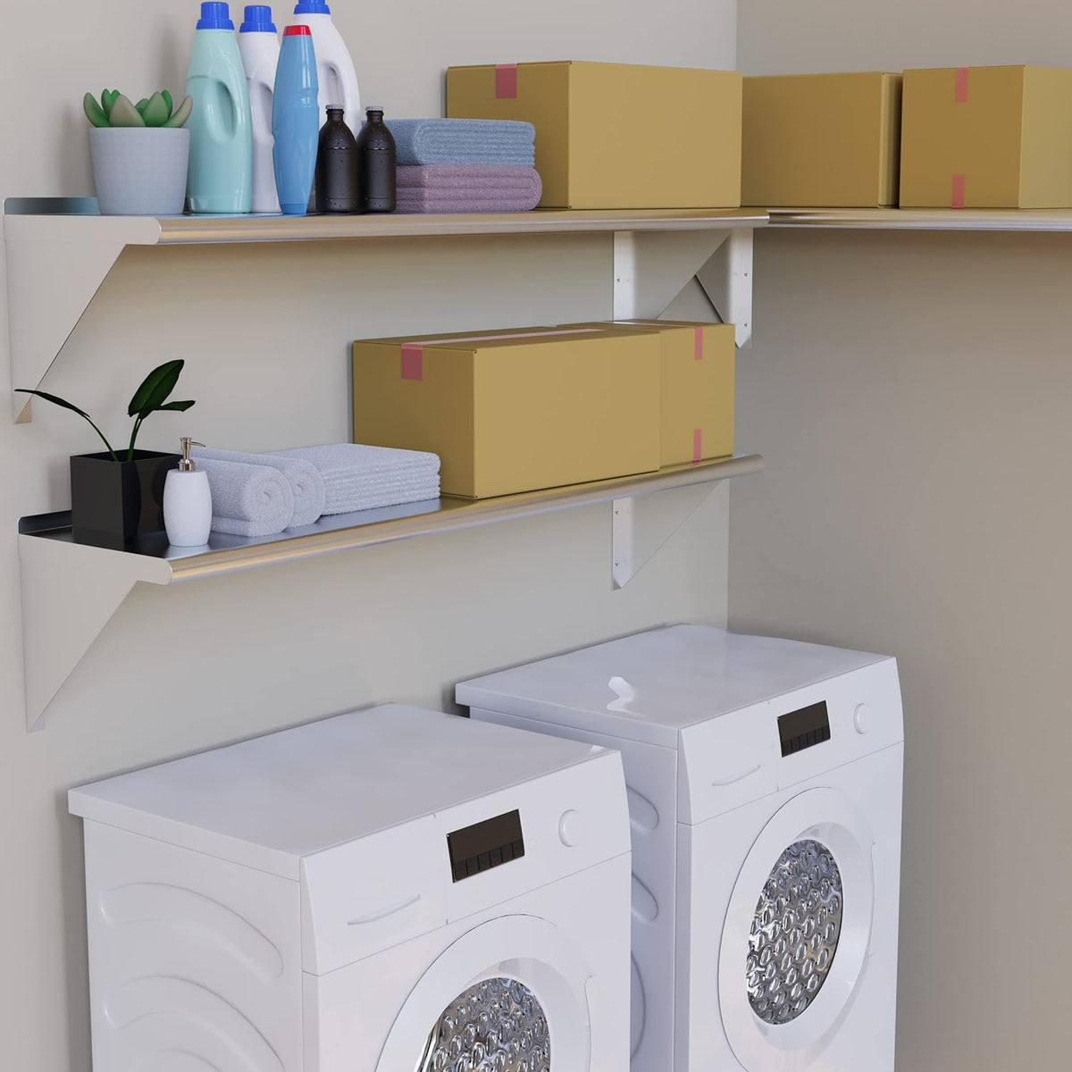14" X 60" Stainless Steel Wall Shelf V866