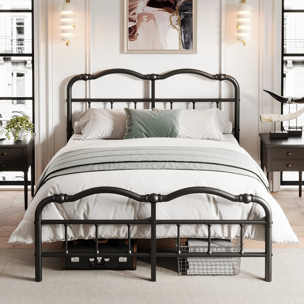 Queen Platform Bed Frame with Headboard and Footboard W1968