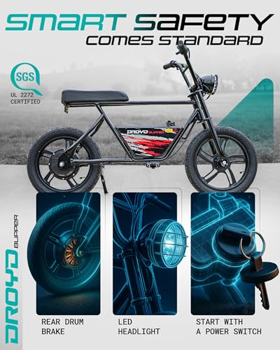 Electric Bike for Kids 13+, 250W, 24V Lithium-Ion Battery, 16" Tires V864