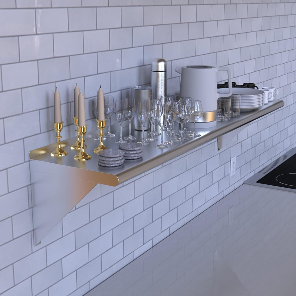 14" X 60" Stainless Steel Wall Shelf V866