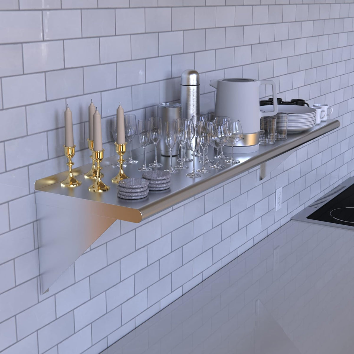 14" X 60" Stainless Steel Wall Shelf V866
