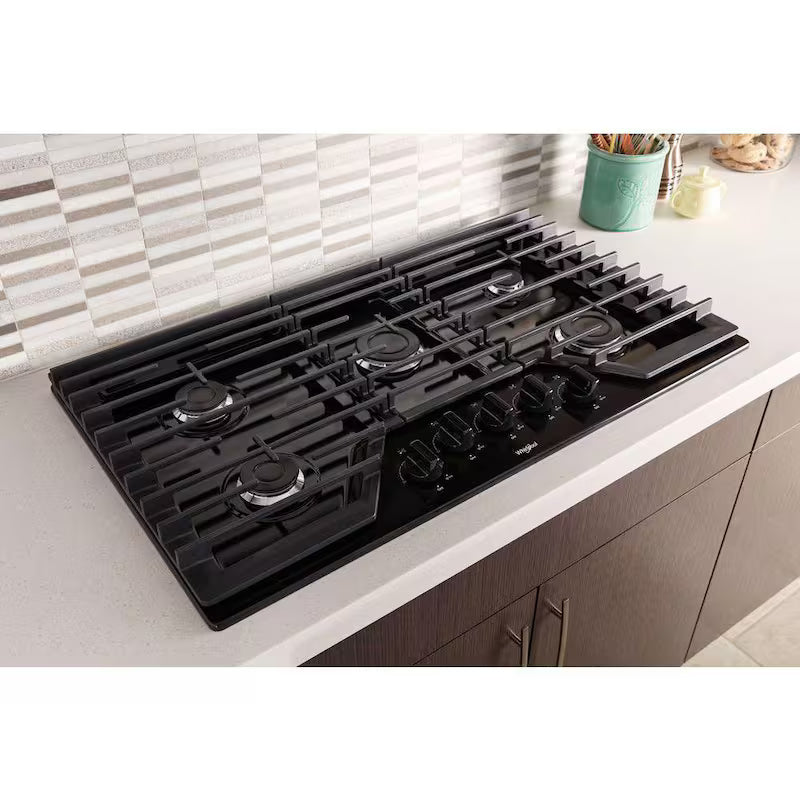 Black 5 Burner Gas Cooktop with Cast-Iron Grates Y77504