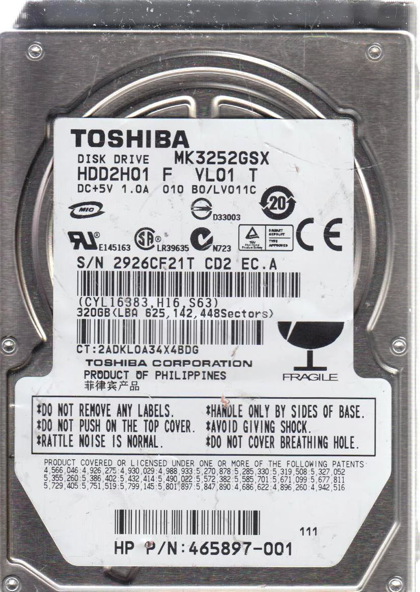 320GB SATA 2.5 Hard Drive Y63716