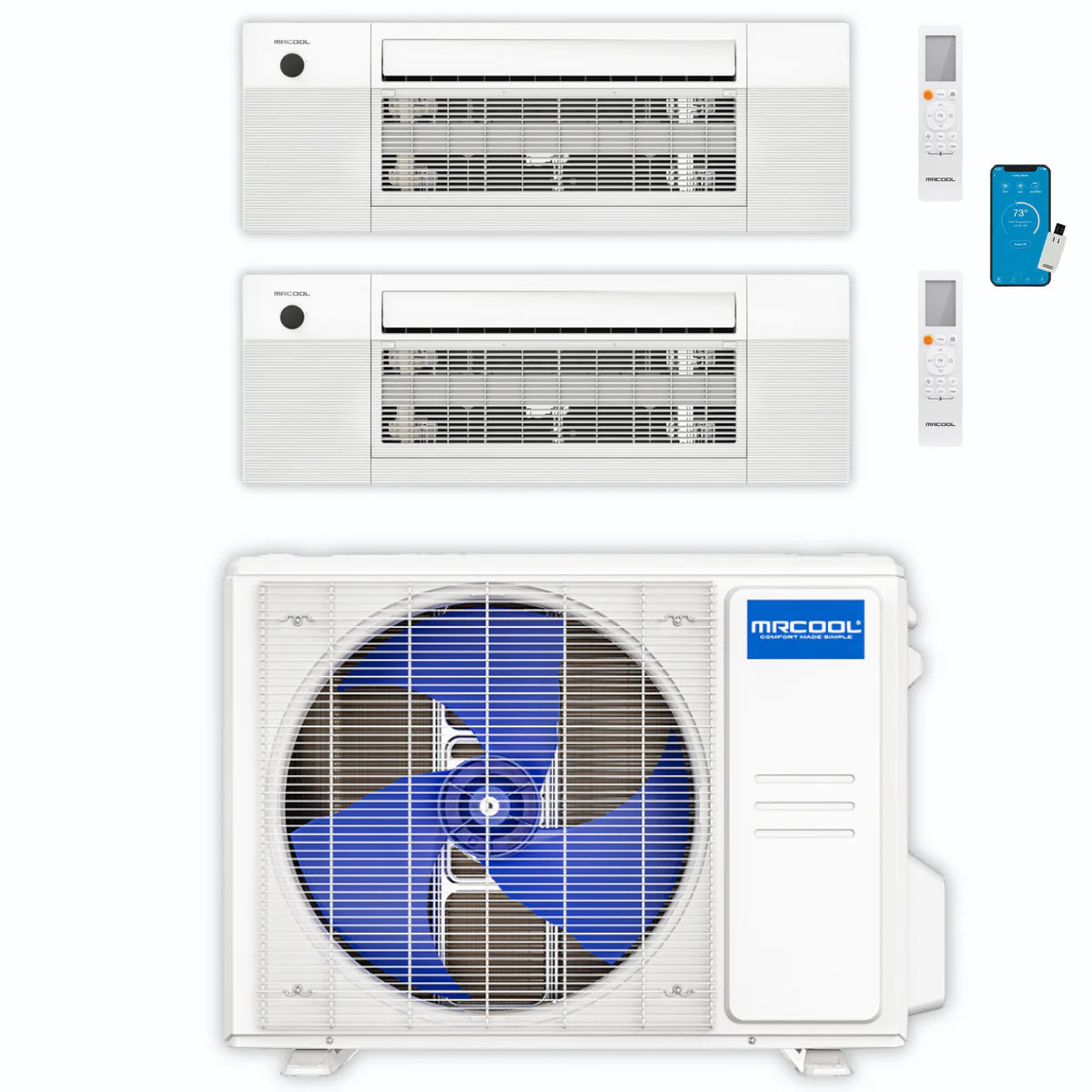 30,000 BTU 2 Zone Ceiling Cassette Ductless Air Conditioner and Heat Pump P725