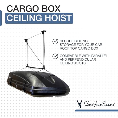 Cargo Box Ceiling Hoist with Pulley Lift System, Fits 8–10 ft Ceilings, Holds 150 lbs L8911