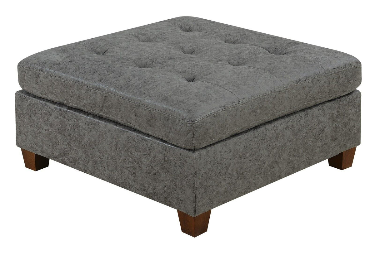 Antique Grey Leatherette 7pcs Sectional Sofa Set A168868