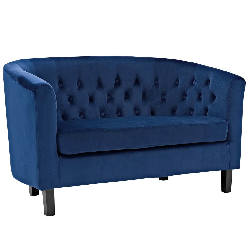 Navy Performance Velvet Loveseat and Armchair Set L454039