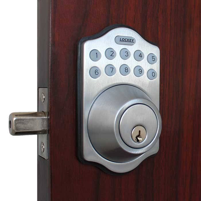 Satin Nickel Electronic Keypad Single Cylinder Deadbolt C9289
