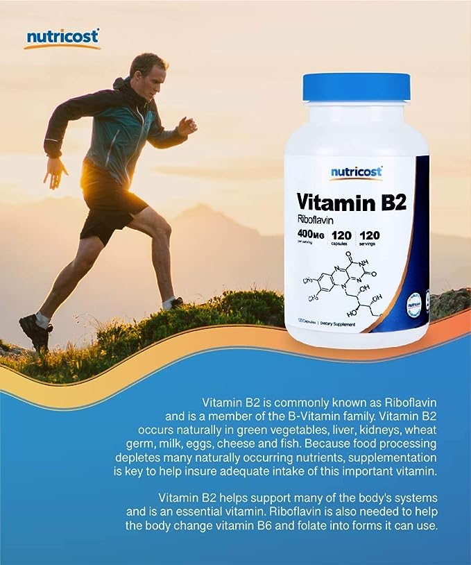 Vitamin B2 (Riboflavin) 400mg, 120 Capsules E812
