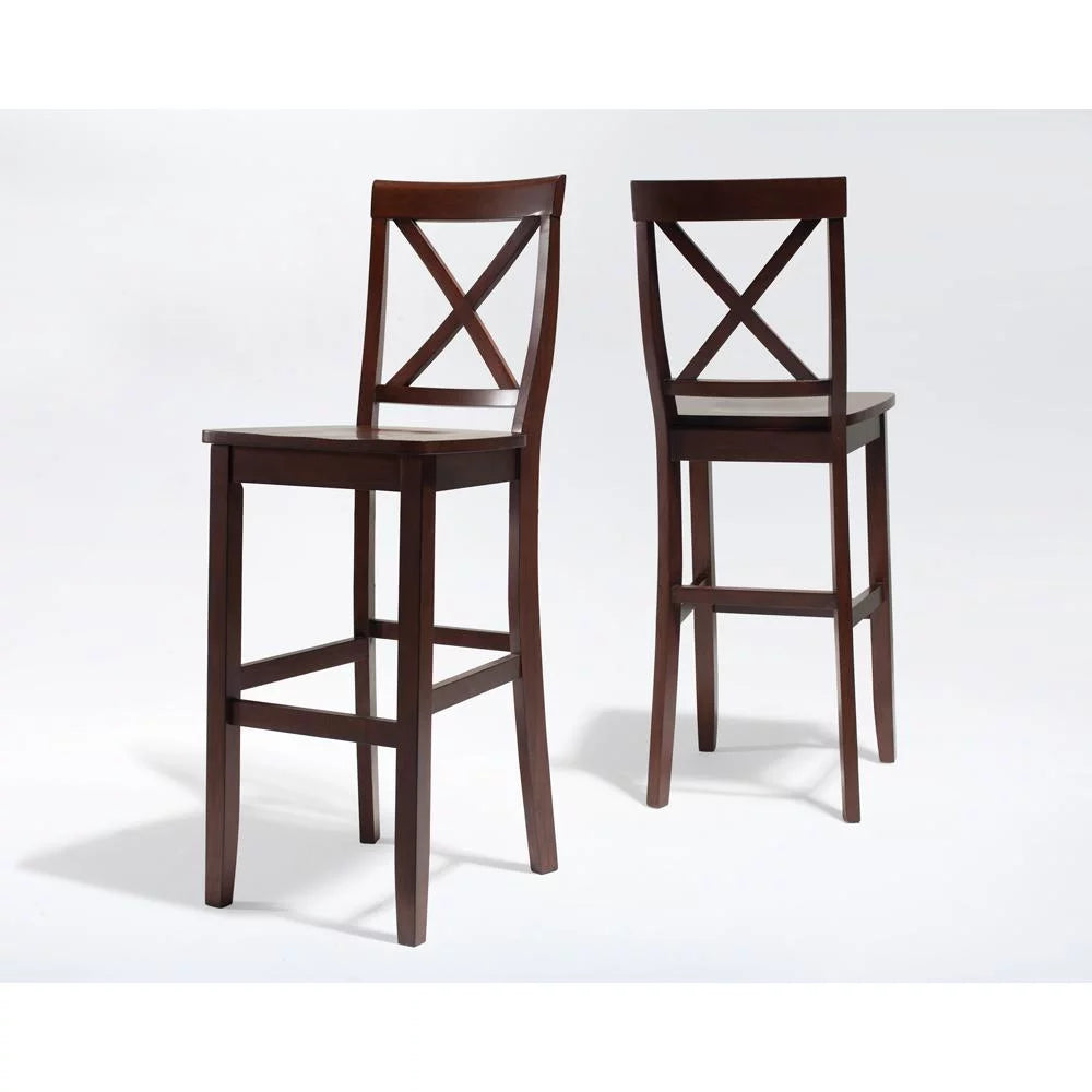 Wood X Back Bar Stool Set of 2 R387985