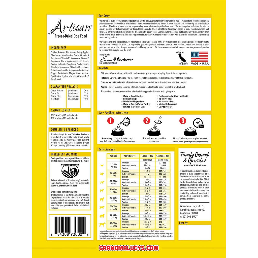Freeze-Dried Grain-Free Chicken Dog Food H8053