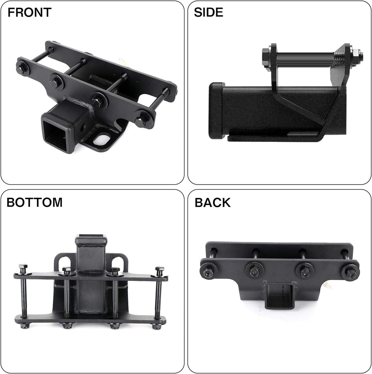 2" Rear Receiver Hitch Trailer Hitch Kit, Black, Pack of 2 F636