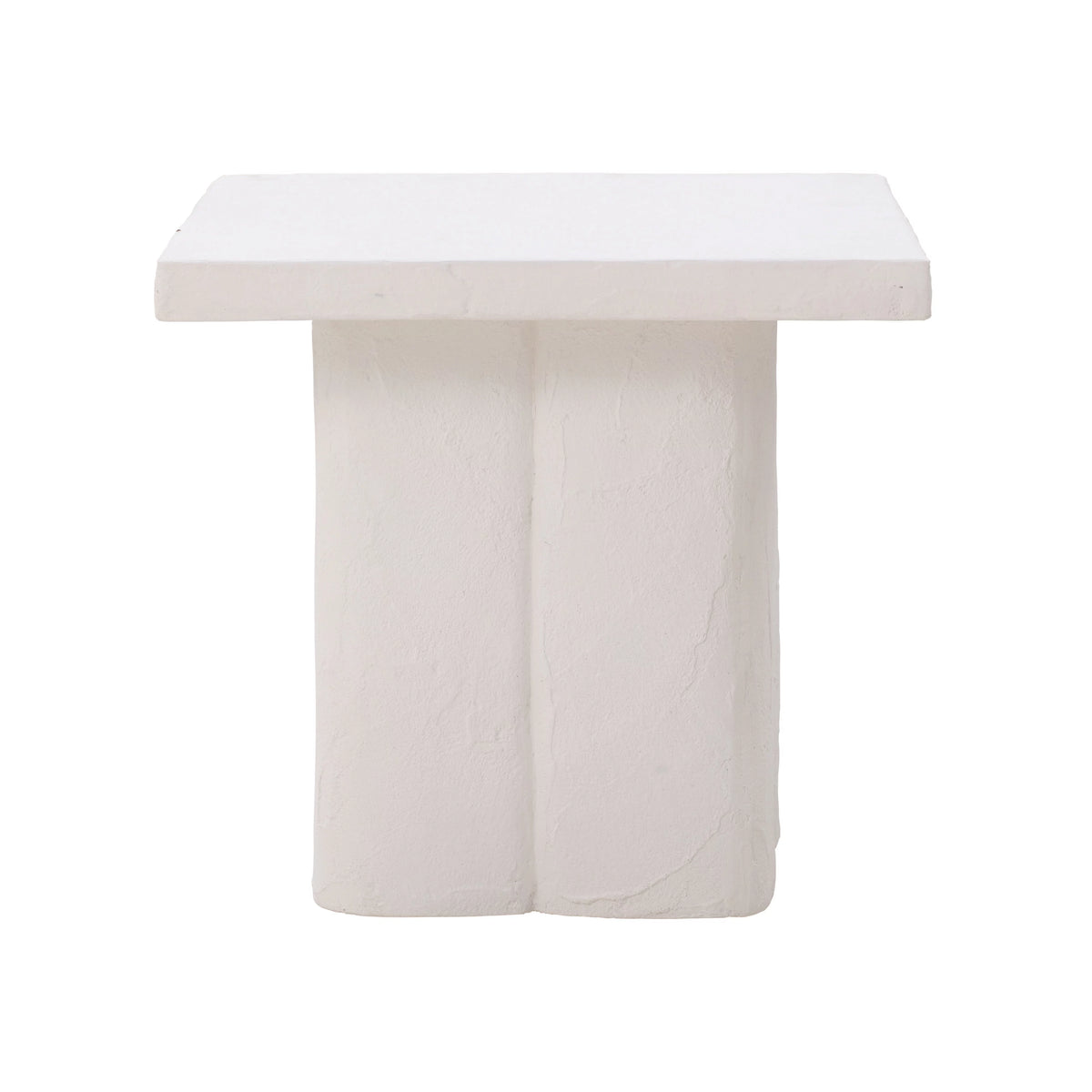 White Concrete Square Side Table H484