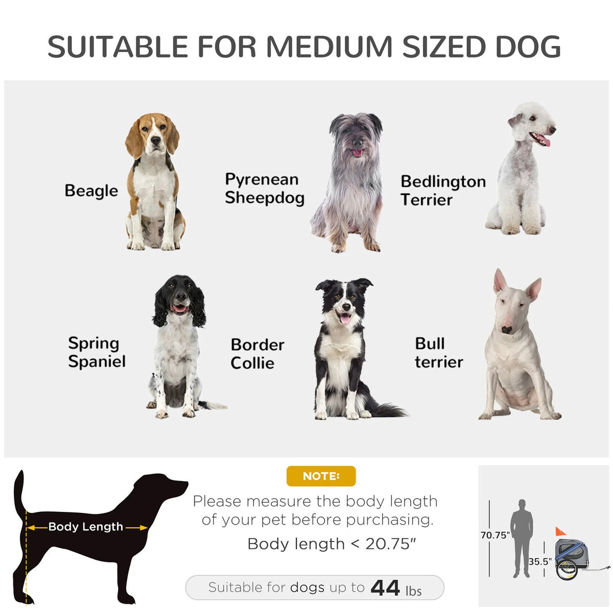 Bike Trailer & Wagon Jogger for Dogs and Pets with 3 Entrances Large Wheels & Mesh Screen K56964