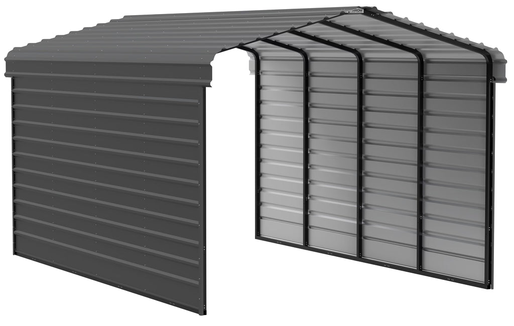 Galvanized Steel Carport Kit, 12' x 20' x 9', Charcoal Q9496
