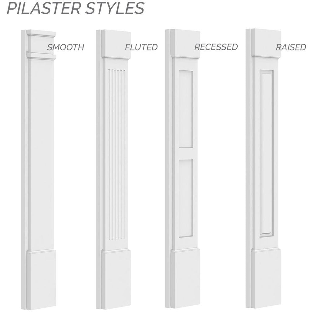Plain PVC Pilaster with Standard Capital & Base (Pair) O58833