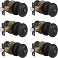 6 Packs Oil Rubbed Bronze Privacy Door Knobs with Lock S379855