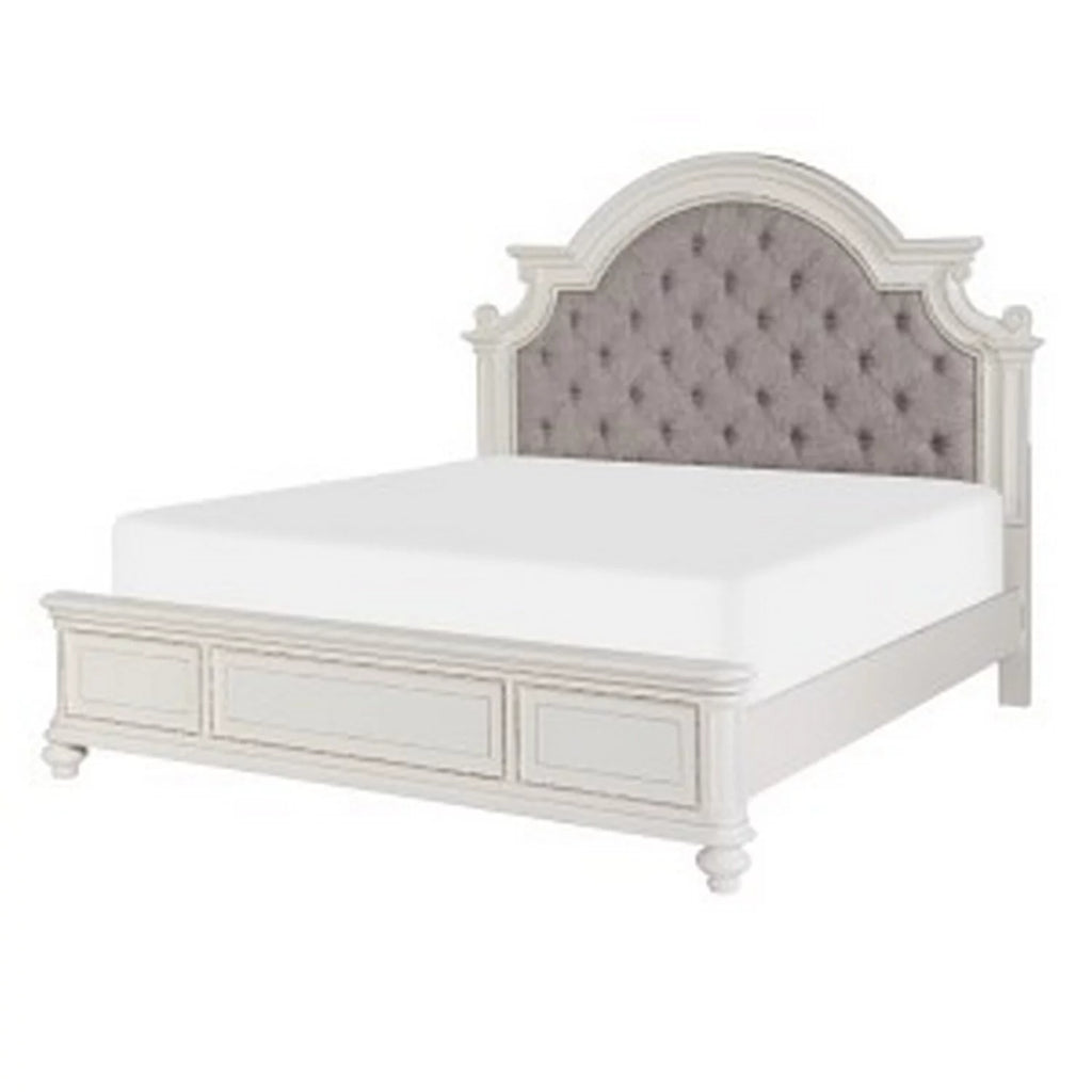 Queen Bed with Button Tufted Headboard Y311