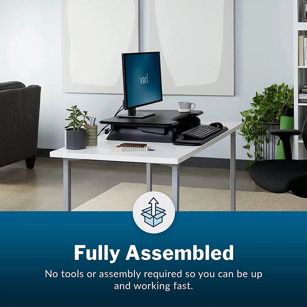 Adjustable 2-Tier Standing Desk Converter, Black E284612