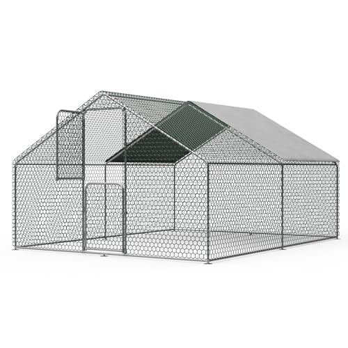 Large Walk in Metal Chicken Coop for 10 Chickens J689737