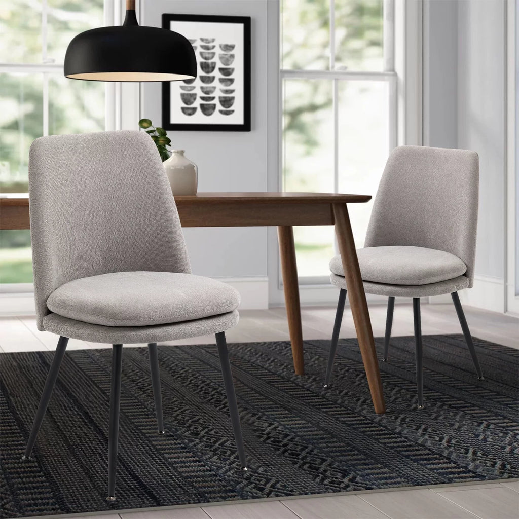 Gray Upholstered Dining Chairs Set of 2 P1790